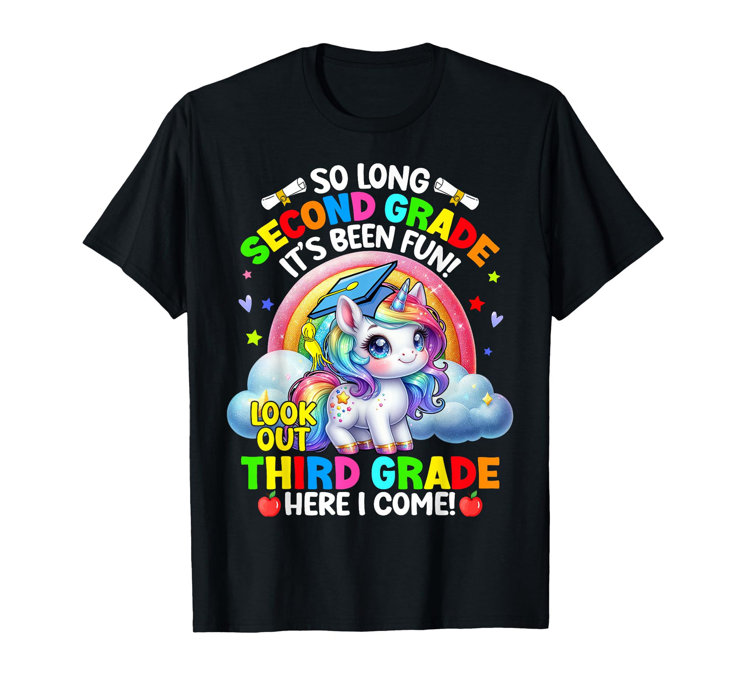 2nd Grade Graduation 2025 Unicorn Girl 3rd Grade Here I Come T-Shirt