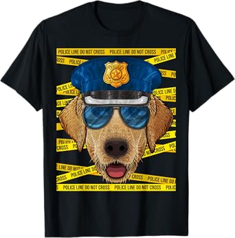 Labrador Retriever Police Officer Policeman Funny Police Dog T-Shirt