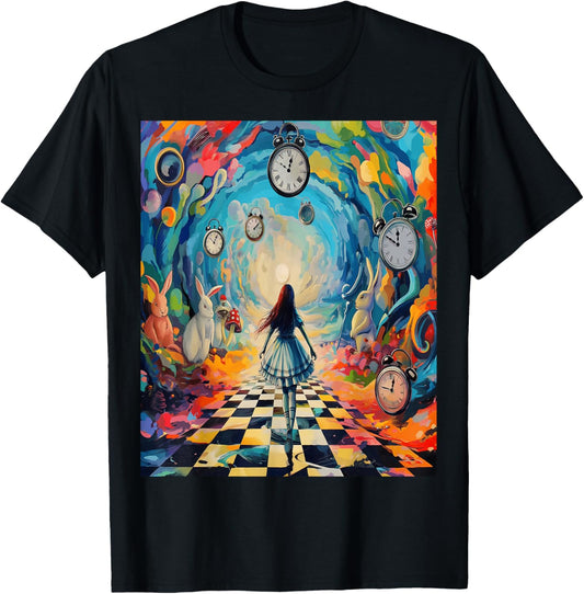 Alice in Wonderland Trippy Timepiece T-Shirt