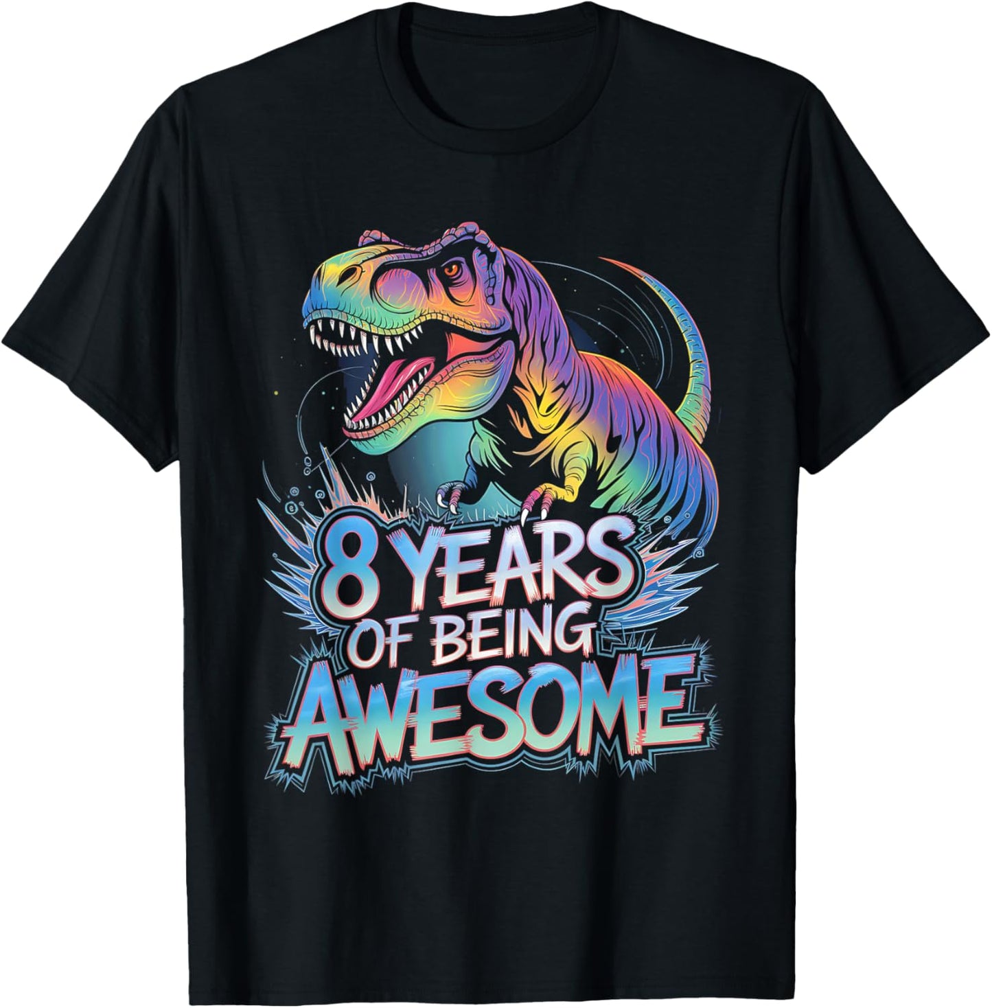 Dinosaur 8th Birthday Shirt For Boys 8 Year Old Birthday T-Shirt