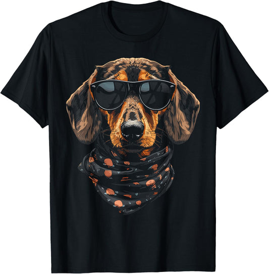 Dachshund Dog Summertime Dog Wearing Shades Cool Dog T-Shirt