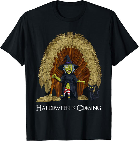 Witch Brooms Throne Funny Halloween Girls Kids T-Shirt