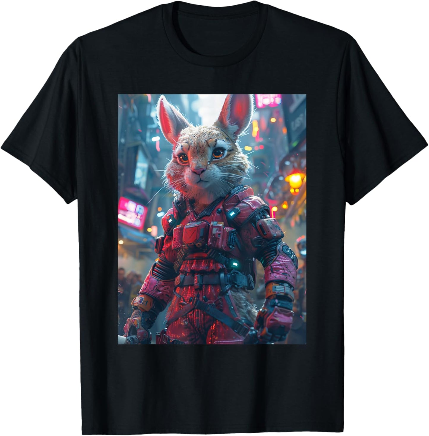 Synthwave Retrowave Rabbit 70s 80s Colorful Graphic T-Shirt