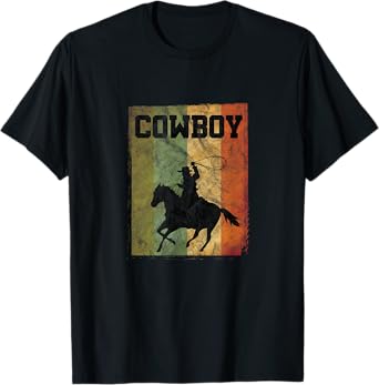 Distressed Vintage Cowboy Rodeo Horse Riding Country gift T-Shirt