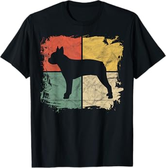 Square Retro Boston Terrier Owner Gift Dog Bostie Dad Mom T-Shirt