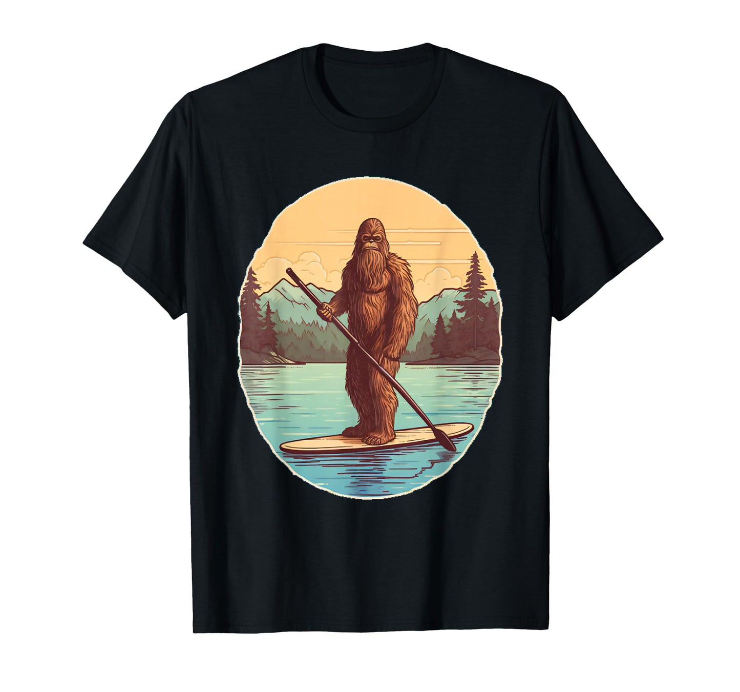 Funny Paddleboarding Bigfoot Paddleboard SUP Paddle Board T-Shirt