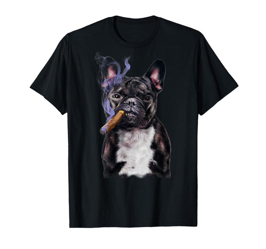 French Bull Dog with Cigar T-Shirt for Men Women