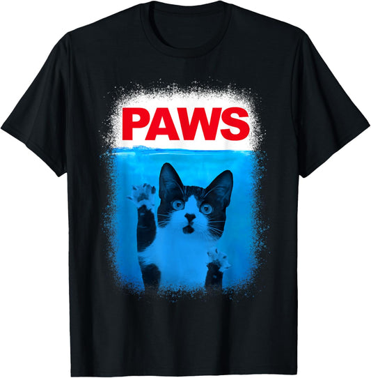 Paws Cat Meme Humor Funny Kitty Lover Funny Cats Mom Dad T-Shirt