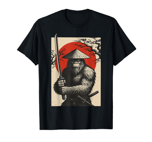 Bigfoot Samurai Japanese Sword Sasquatch T-Shirt