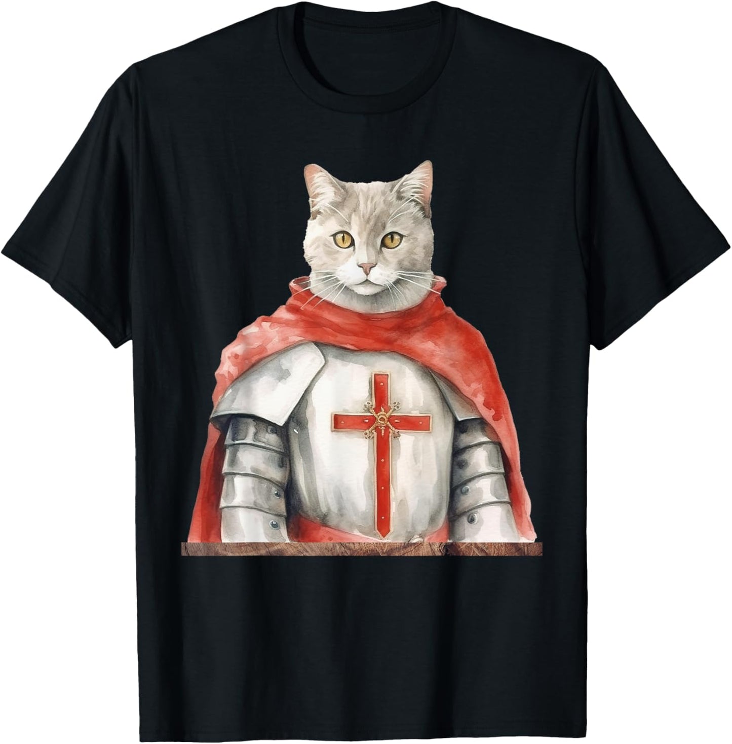 Feline Knight Templar The Crusader Cat T-Shirt