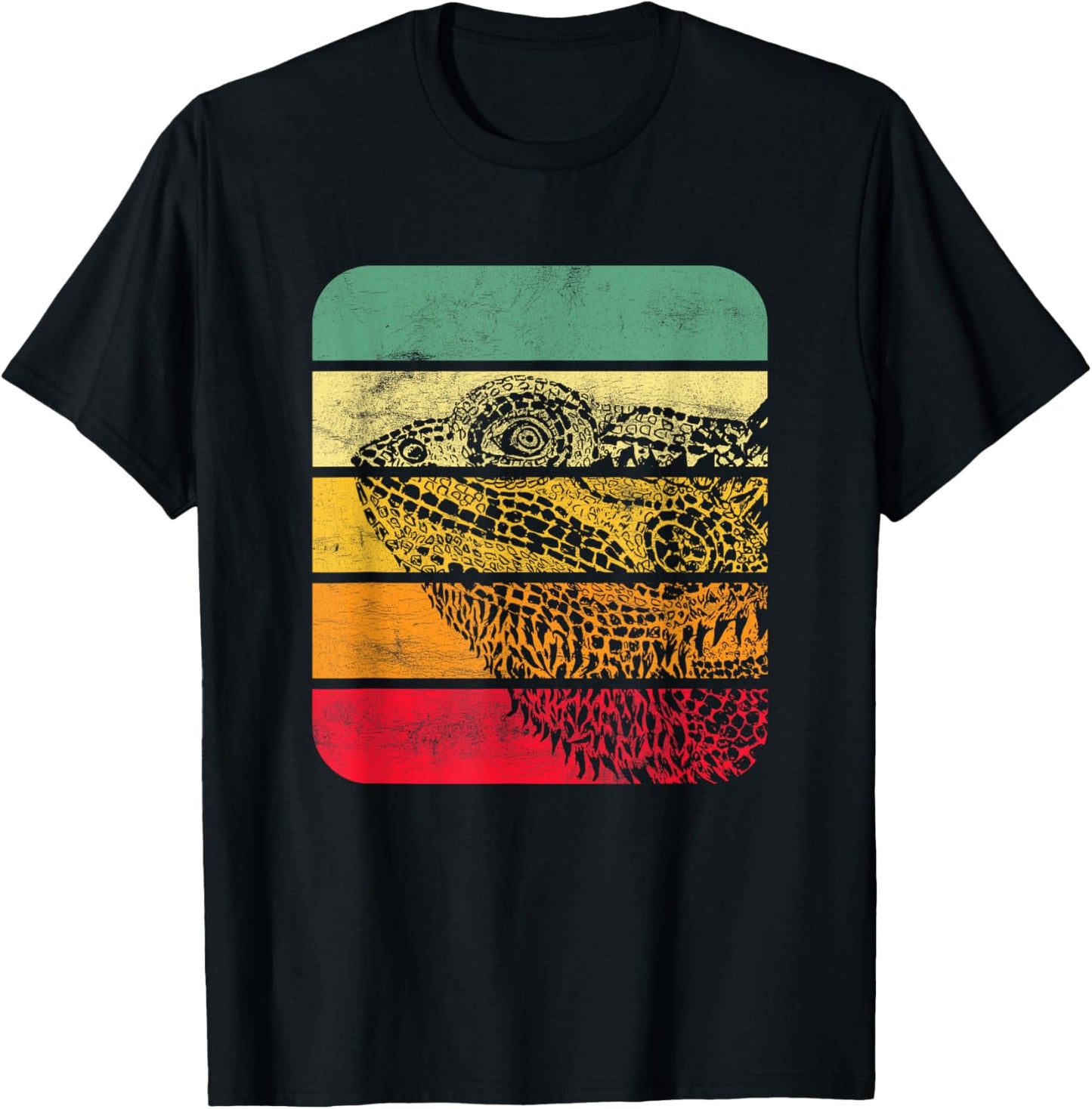 Bearded Dragon Vintage Sunset Retro Style Pet Eidec T-Shirt