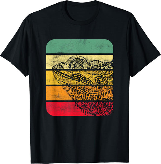 Bearded Dragon Vintage Sunset Retro Style Pet Eidec T-Shirt