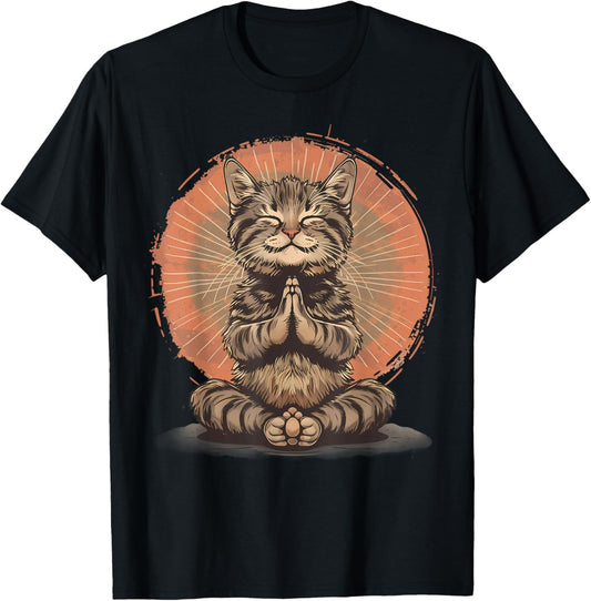 Cat Meditation Zen Buddha Hindu Buddhist Spirituality T-Shirt