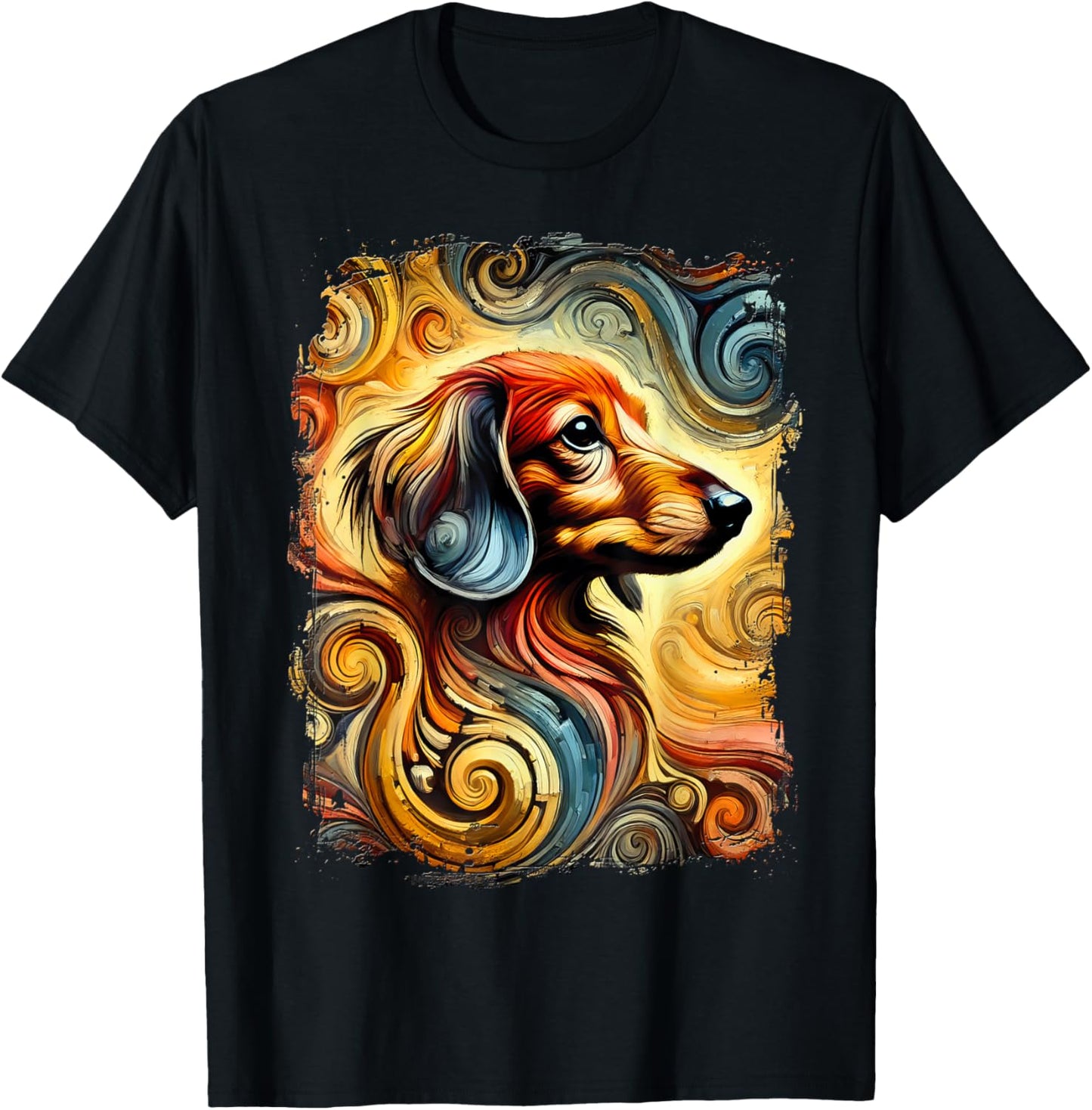Cute Dachshund Colourful Artwork T-Shirt