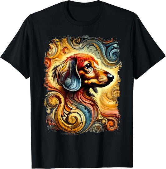 Cute Dachshund Colourful Artwork T-Shirt