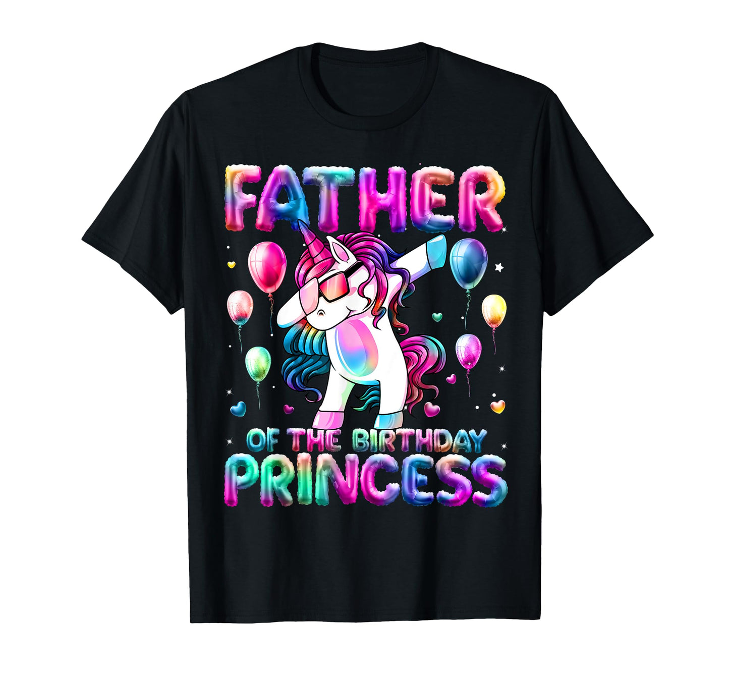Daddy of the Birthday Princess Girl Dabbing Unicorn Daddy T-Shirt