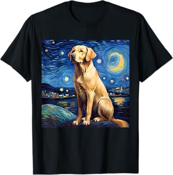 Surreal Starry Night Labrador Retriever Dog T-Shirt