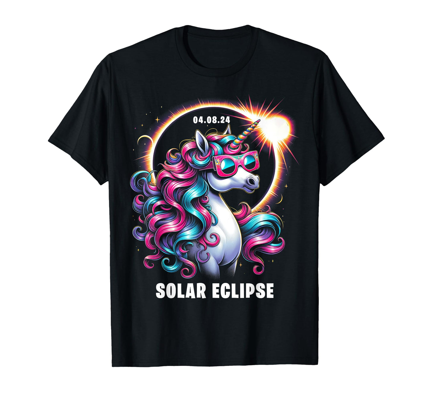 Solar Eclipse 2024 Shirt Total Eclipse April 8th 24 Unicorn T-Shirt