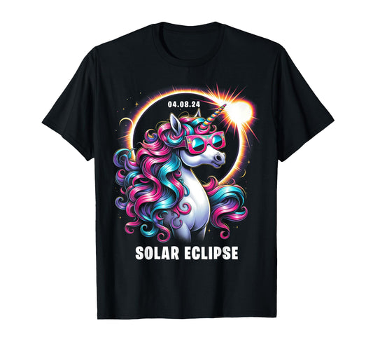 Solar Eclipse 2024 Shirt Total Eclipse April 8th 24 Unicorn T-Shirt