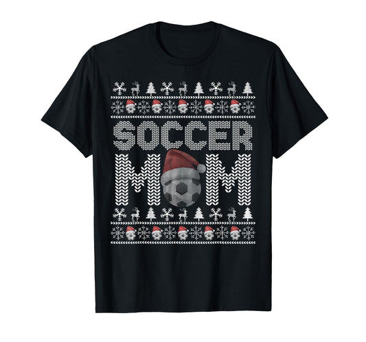 Soccer Mom Women Men Pajama Soccer Ugly Christmas T-Shirt