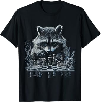 Raccoon Drawing Motif Animal Lover Art Raccoon T-Shirt