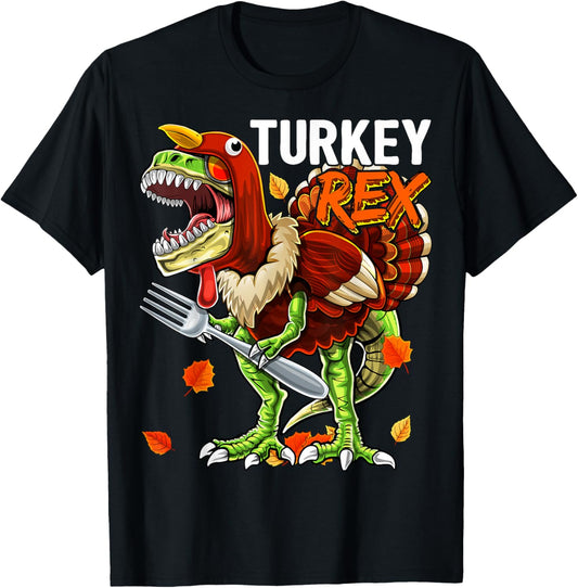 Thanksgiving T Rex Dinosaur Turkey Costume Kids Gift Boys T-Shirt