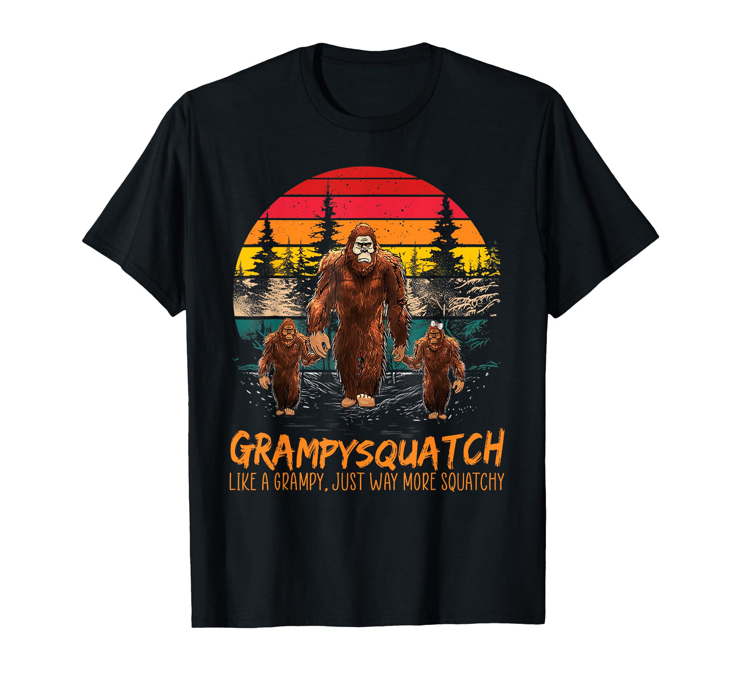 Grampy Squatch Like A Grandpa Just Way More Squatchy Retro T-Shirt