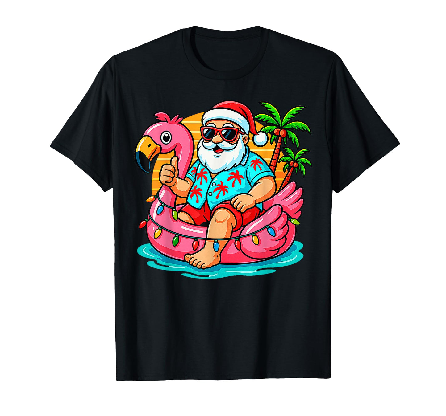 Christmas In July Shirt Boys Kids Santa Flamingo Summer Xmas T-Shirt