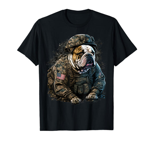 Soldier Bulldog Army Military Bulldog T-Shirt