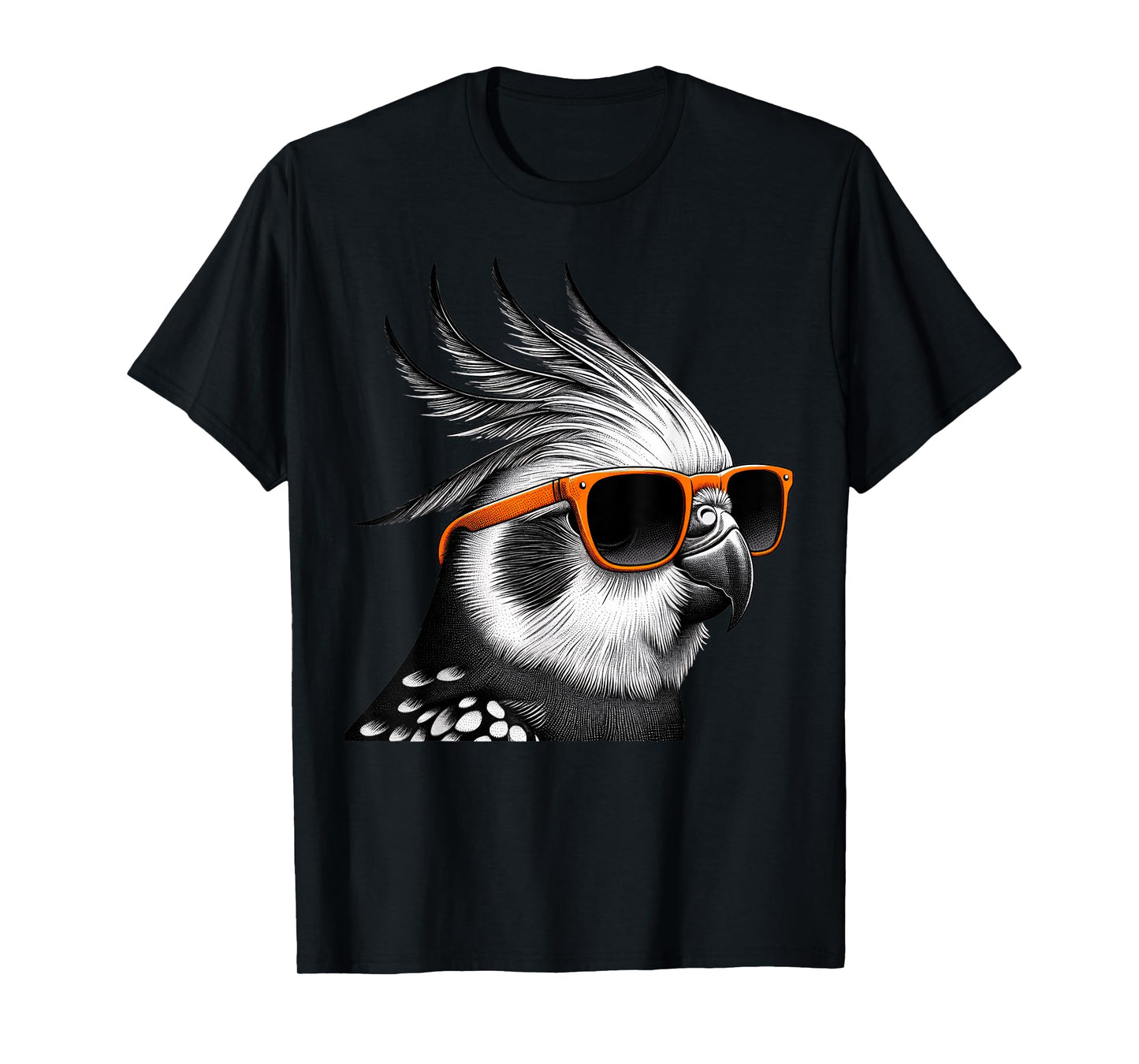 Cool Cockatiel Bird Wearing Sunglasses Graphic Art T-Shirt