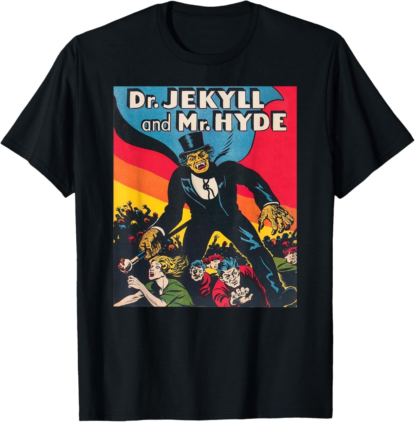 Dr. Jekyll & Mr. Hyde T-Shirt Art - Retro Halloween Monster T-Shirt