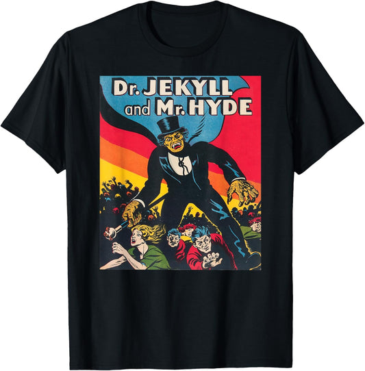 Dr. Jekyll & Mr. Hyde T-Shirt Art - Retro Halloween Monster T-Shirt
