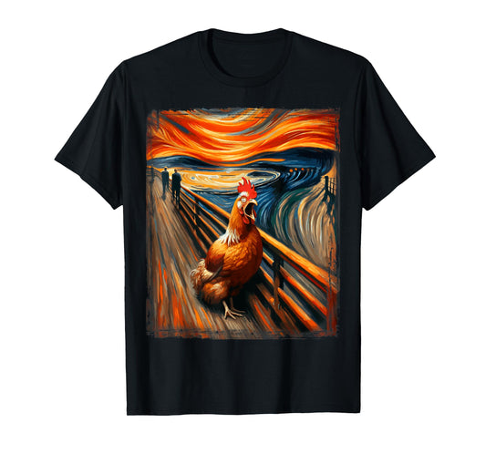 Artsy Scream Shirt for Chicken Lovers | Artistic Chicken T-Shirt