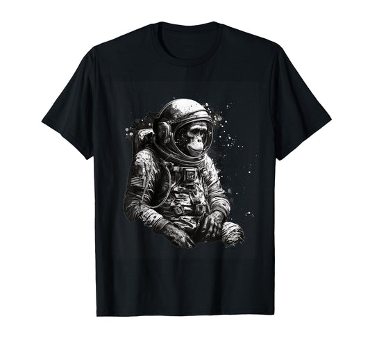 Chimpanzee Space Astronaut Travel Monkey Vintage Design T-Shirt