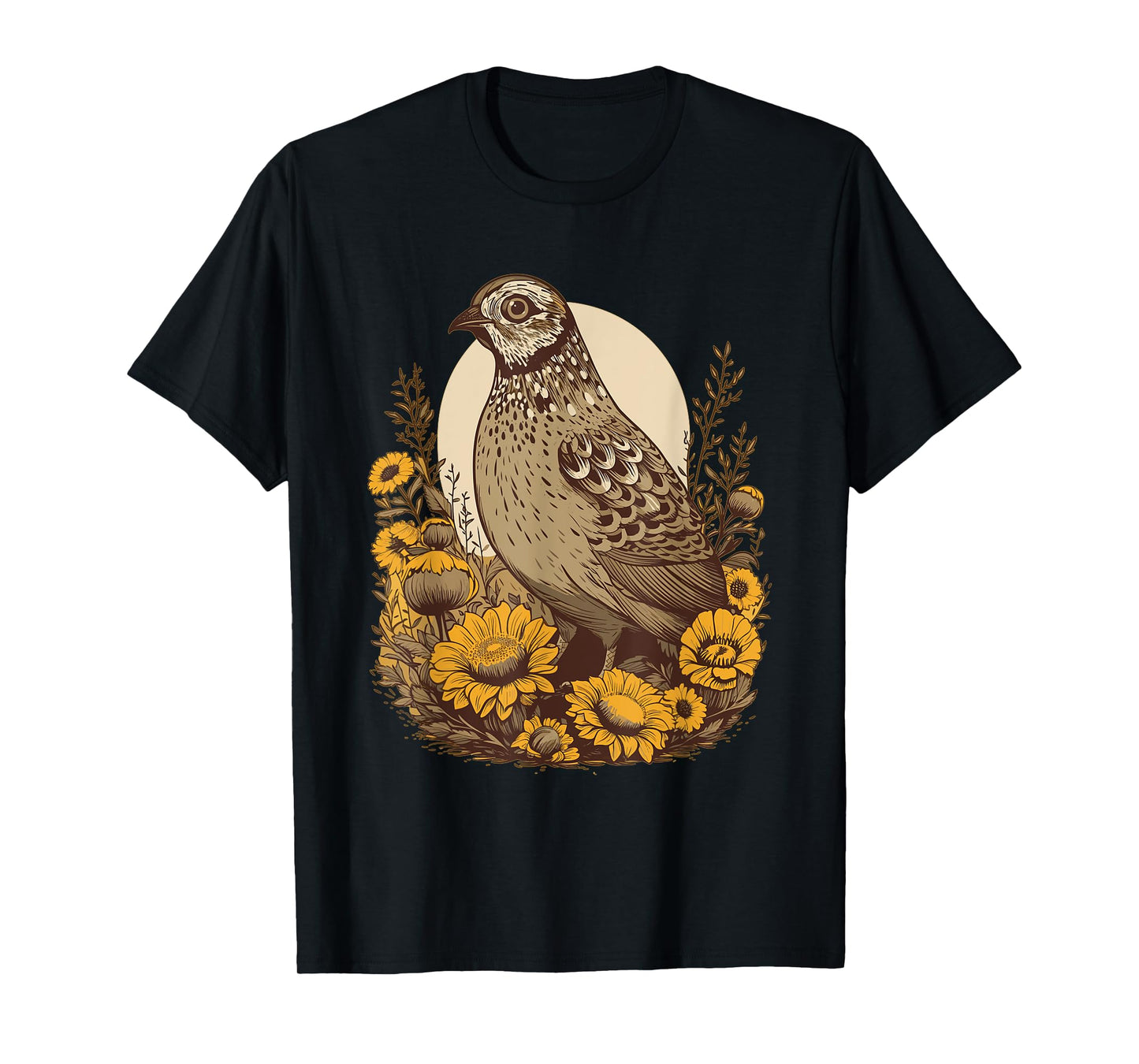 Quail Sunflower Outfit Quail Bird Lovers for Women Girls T-Shirt