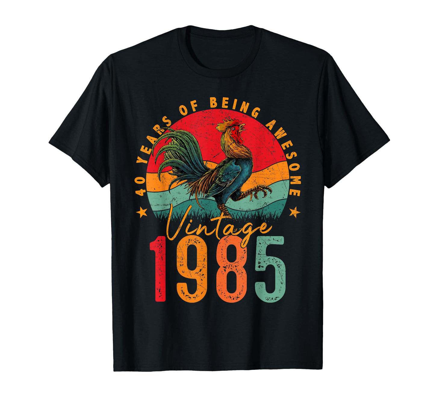 40 Year Old Gifts Vintage 1985 Chicken 40th Birthday Mens T-Shirt