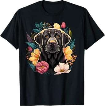 Cute black Labrador Dog on black Labrador Retriever Lover Men Women Kids T-Shirt