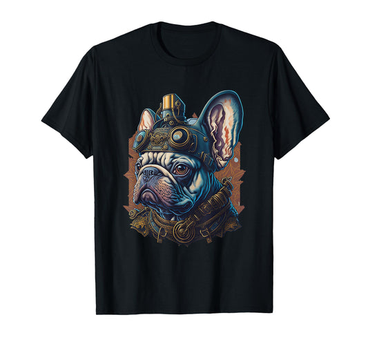 French Bulldog Dogs Steampunk Vintage Machines T-Shirt