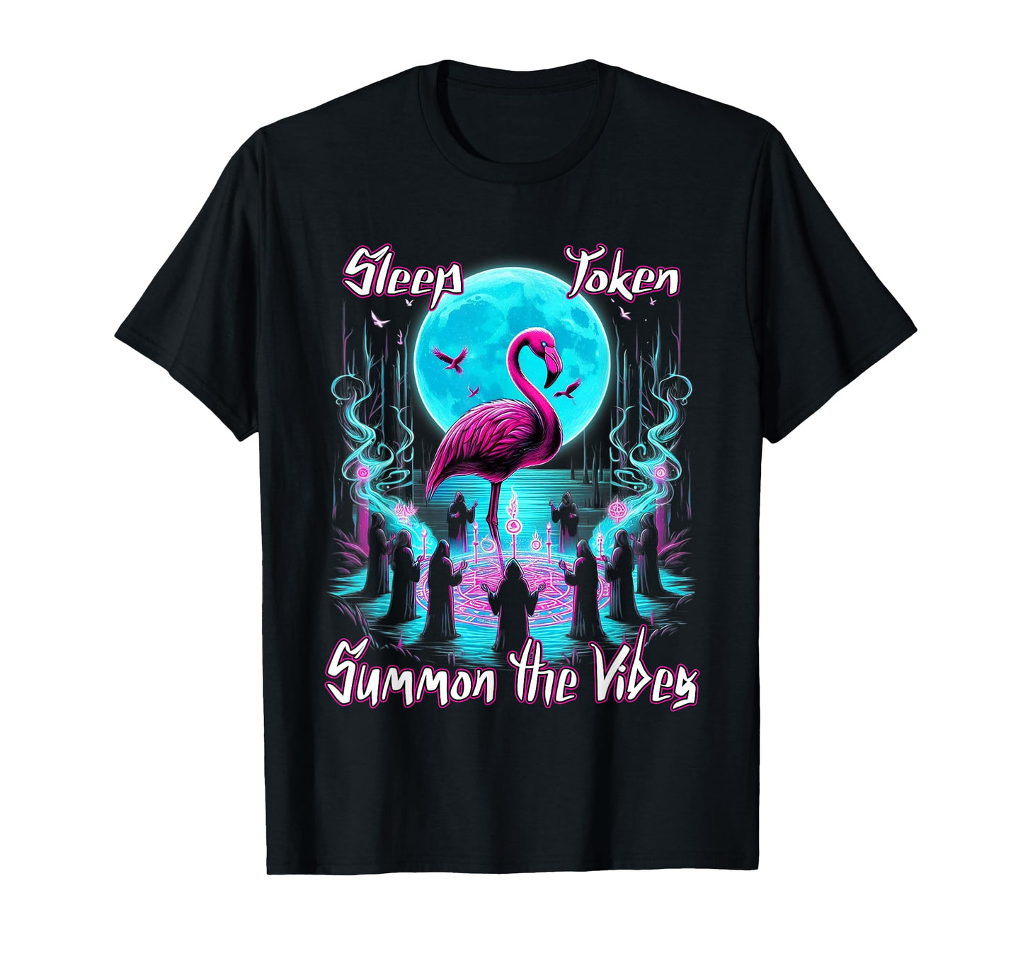 Flamingo Ritual Sleep Token Aesthetic Moon Vibes T-Shirt