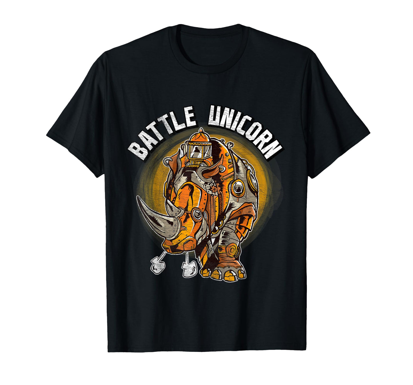 Battle Unicorn Shirt Funny Rhino Lover Steampunk Rhinoceros T-Shirt