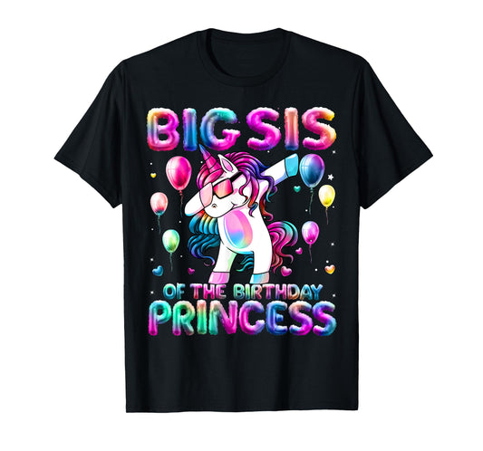 Sister of the Birthday Princess Girl Dabbing Unicorn Sister T-Shirt