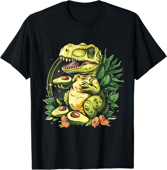 Avocado T-Rex Nature Wildlife Motif Avocado Fruit Artwork T-Shirt