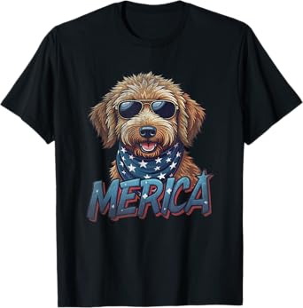 Vintage Goldendoodle 4th of July Merica T-Shirt