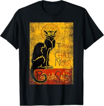 Vintage Tour du Chat Noir Black Cat For Halloween T-Shirt for Men Women Kids