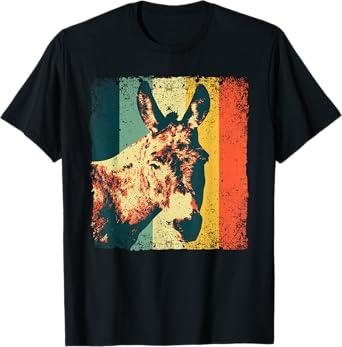 Funny Vintage Donkey Art For Men Women Safari Mule Donkey T-Shirt