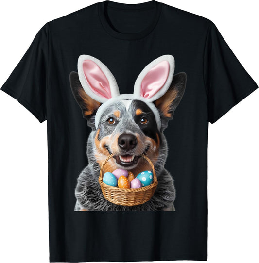 Cute Bunny Ear Australian Cattle Dog Easter Eggs Owner Mom T-Shirt