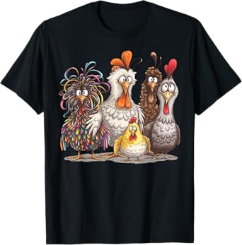 Funny Tee Eagerlys Colorful Chicken Gift For Men Women kid T-Shirt