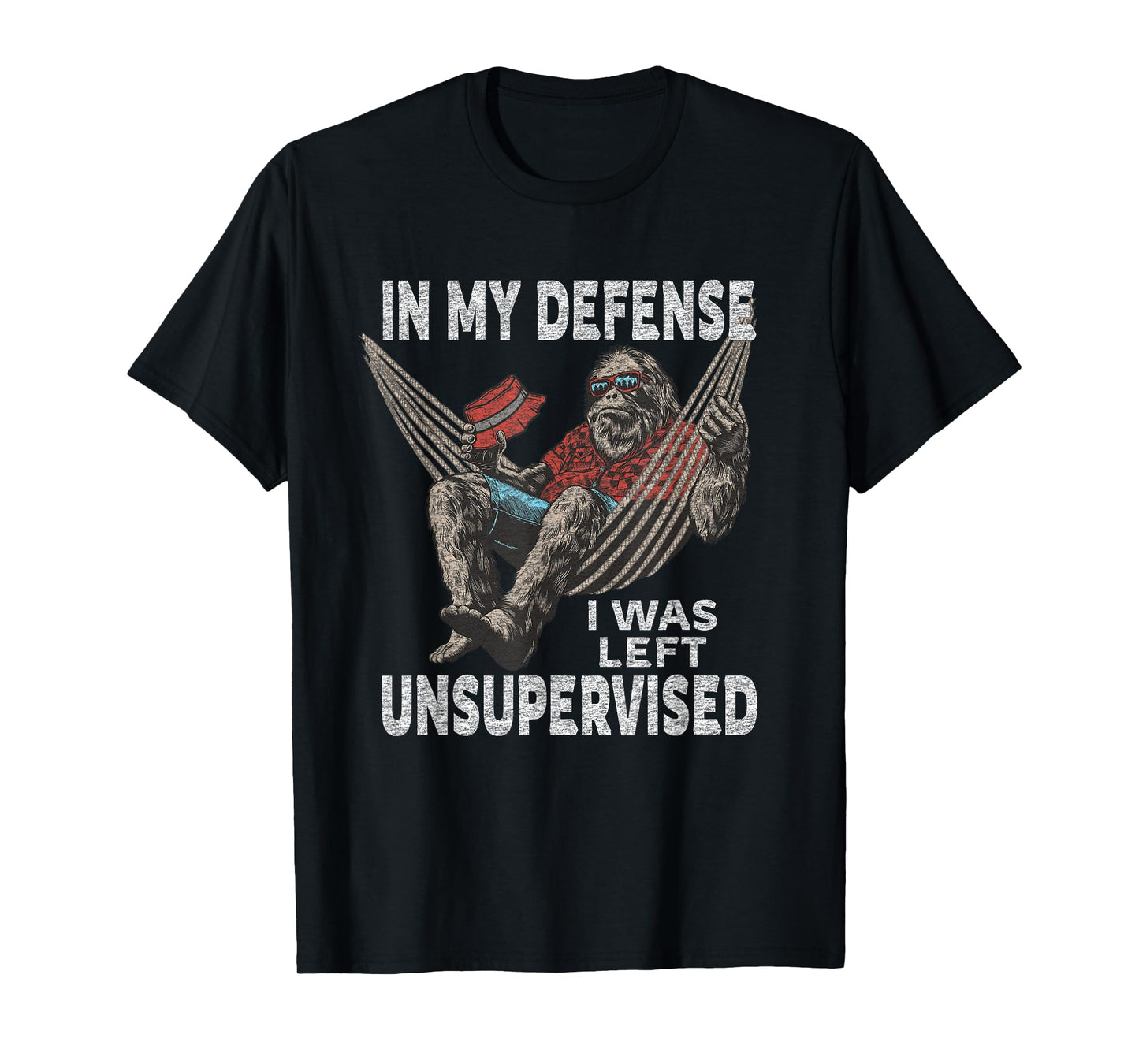 In My Defense I Was Left Unsupervised Graphic Funny Saying T-Shirt