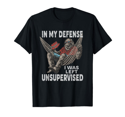 In My Defense I Was Left Unsupervised Graphic Funny Saying T-Shirt