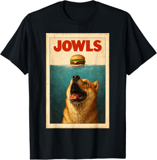 Funny Shiba Inu Jowls Dog Burger Design T-Shirt